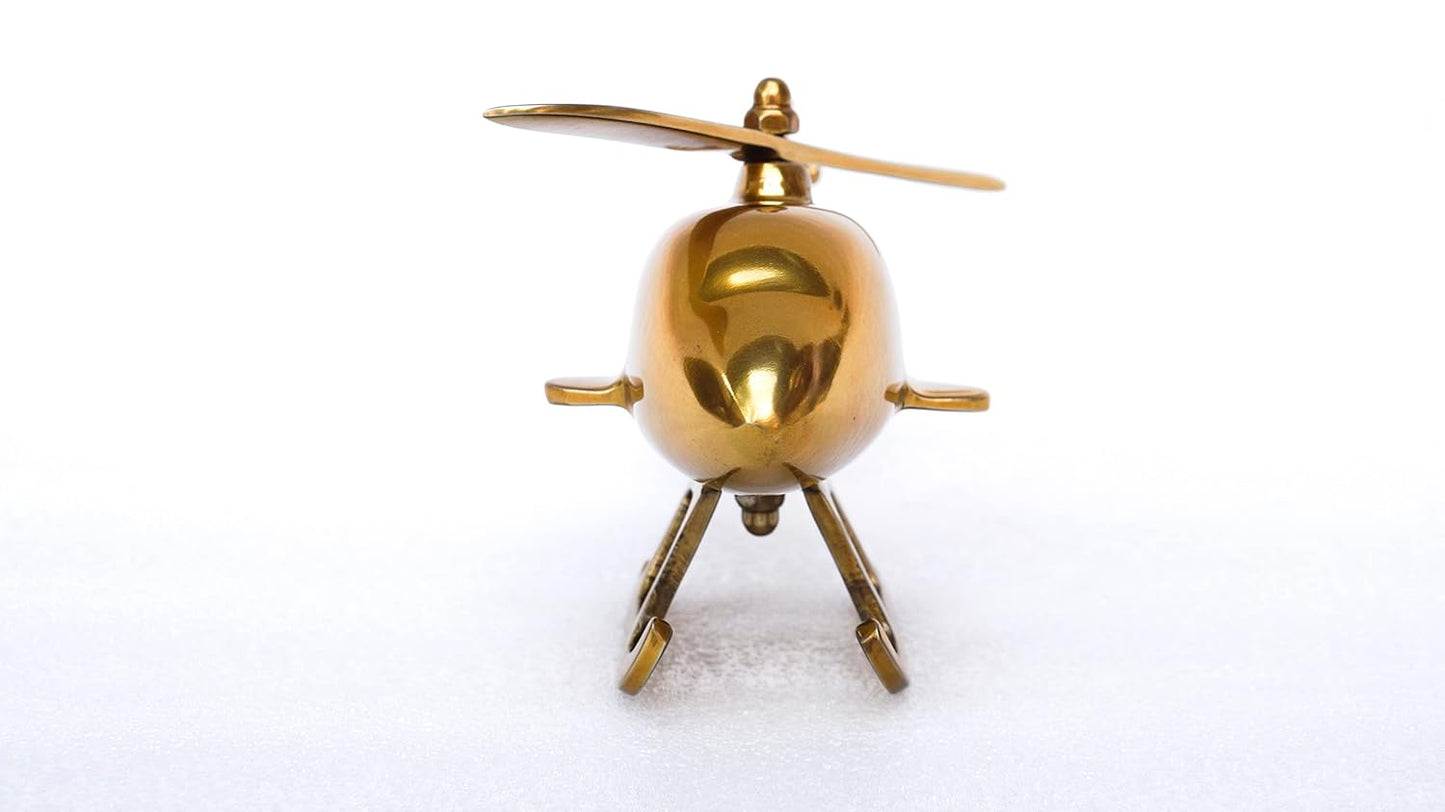 Unique Brass Helicopter Miniature for Stylish Decor-ArtyCraftz.com