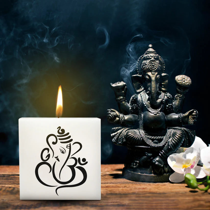 Unscented Ganesha Candle -ArtyCraftz