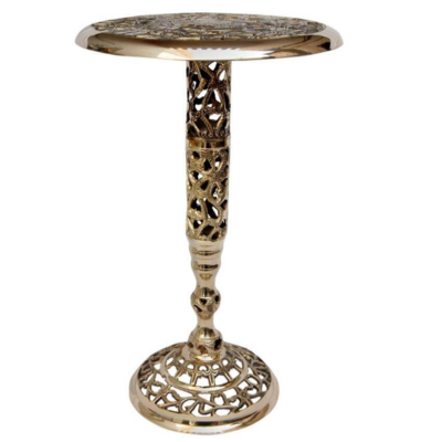 Hand Crafted Elegant Jali Work & Meenakari patterrn Brass Stool/Corner Table - ArtyCraftz.com