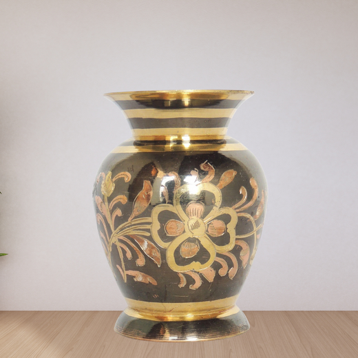 Handcrafted Brass Vase for Home Decor and Gifting 3*3*4 Inches