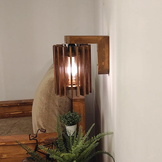 Ventus Brown Wooden Wall Light - ArtyCraftz.com