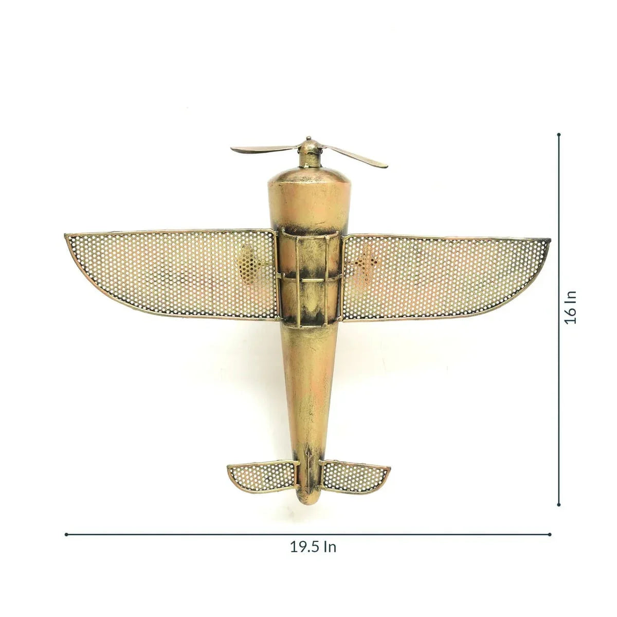 Handcrafted Metal Airplane for Wall Decor