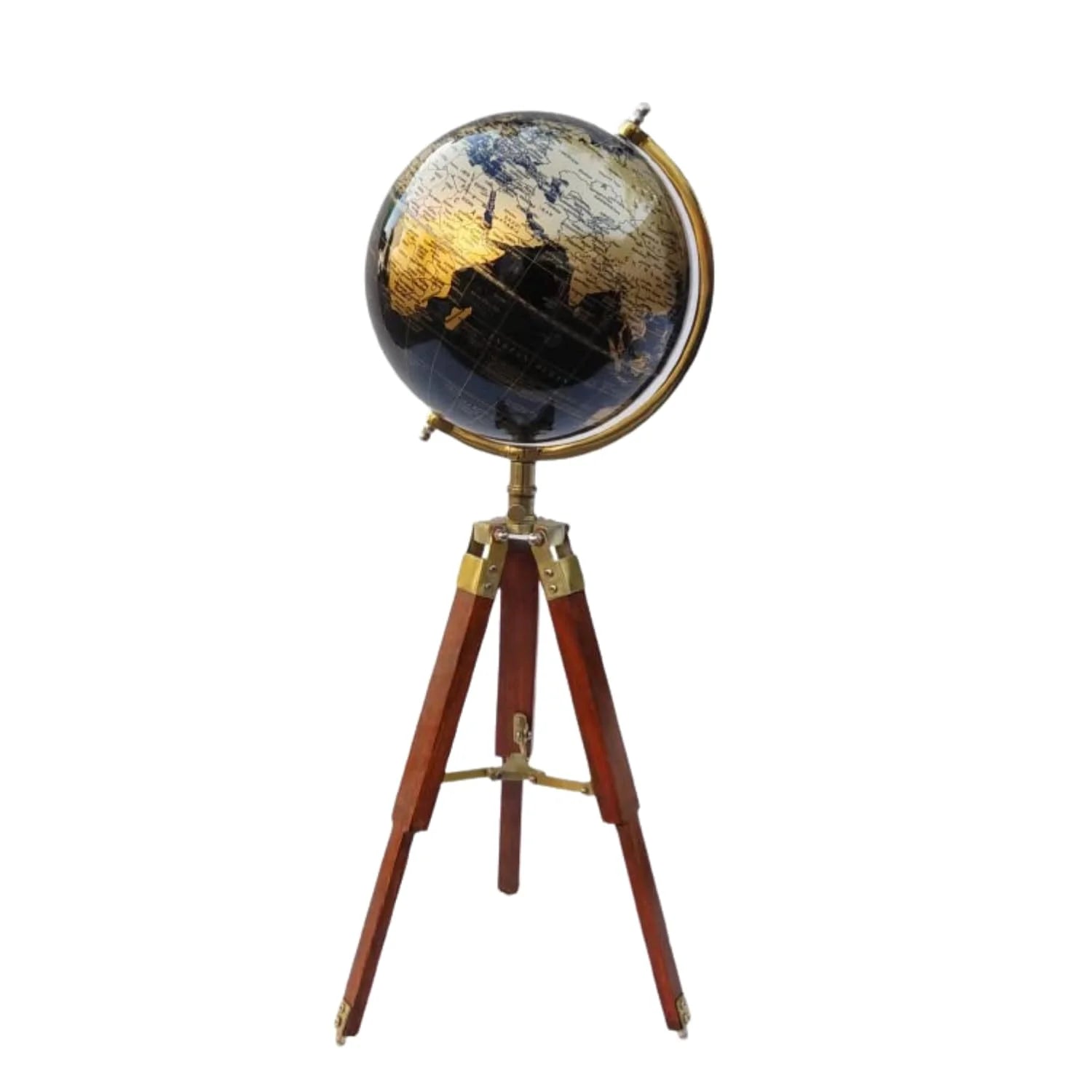 Vintage Globe on Wooden Tripod Stand-ArtyCraftz.com