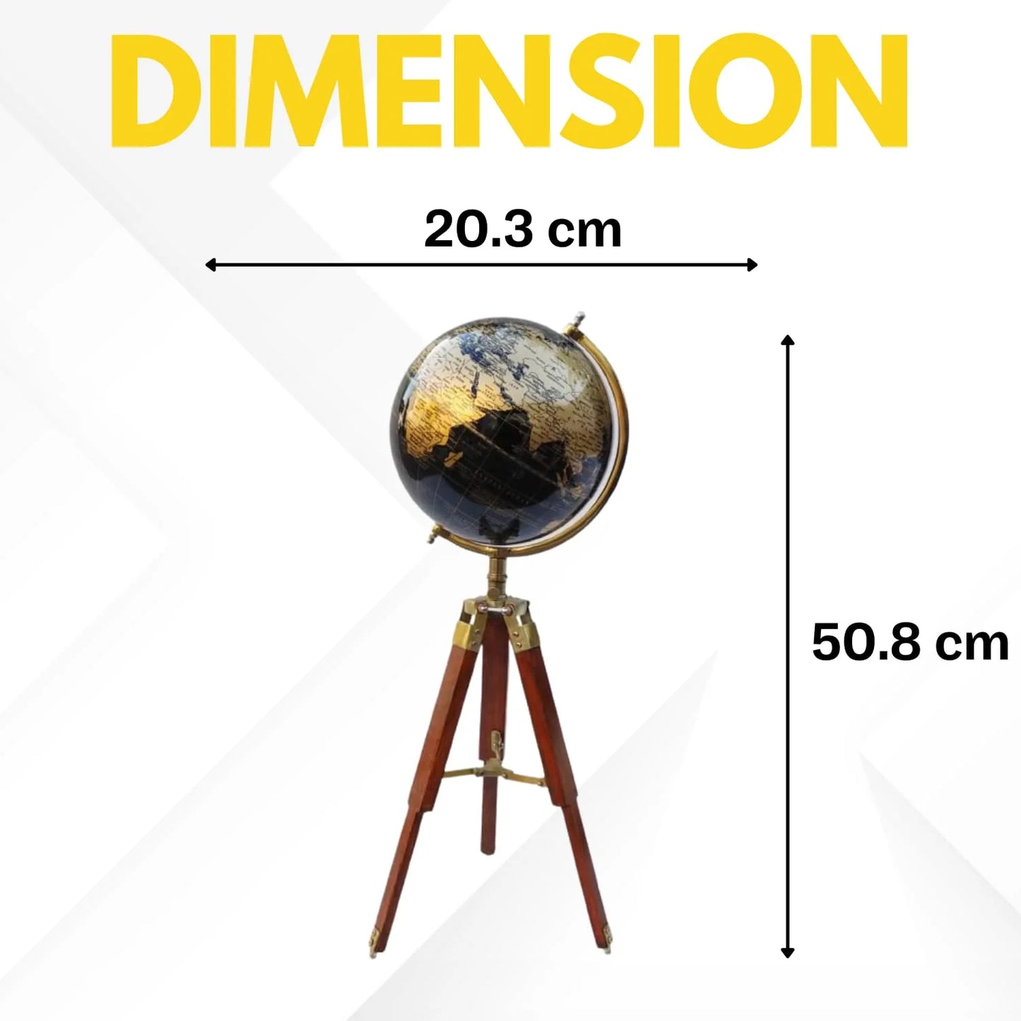 Vintage Globe on Wooden Tripod Stand-ArtyCraftz.com