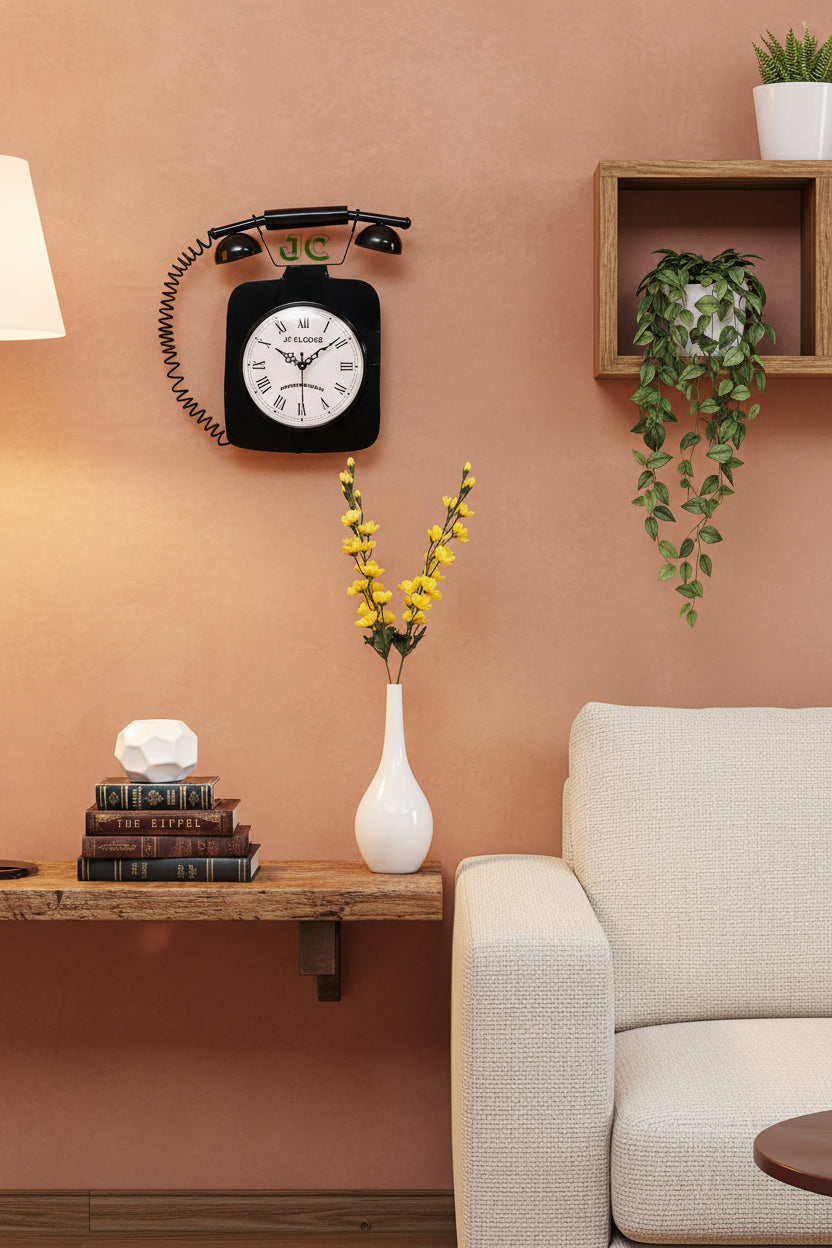Vintage Telephone Wall Clock-ArtyCraftz.com