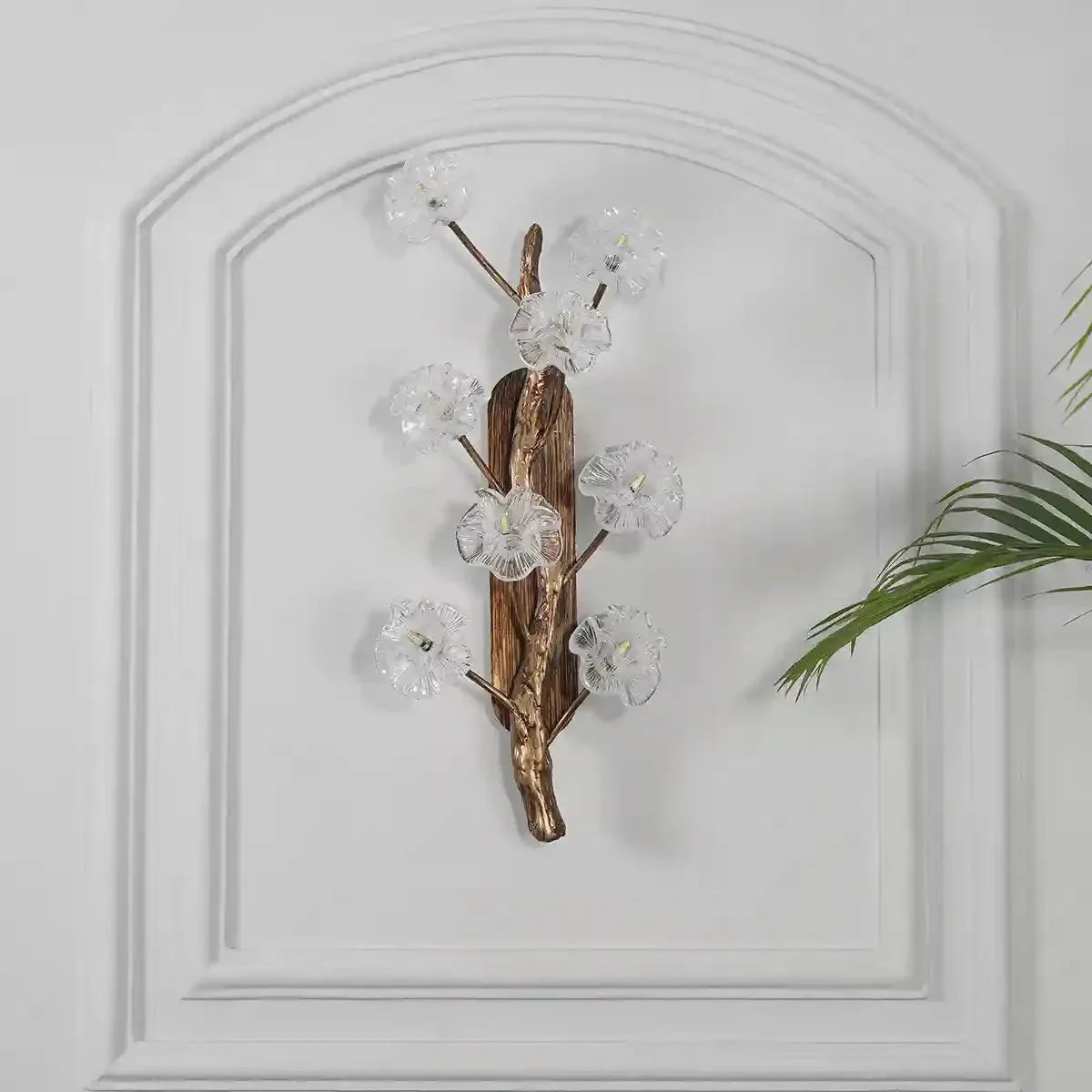KEPLER 8 LED Wall Light In Antique Brass Finish With Clear Glass-ArtyCraftz.com