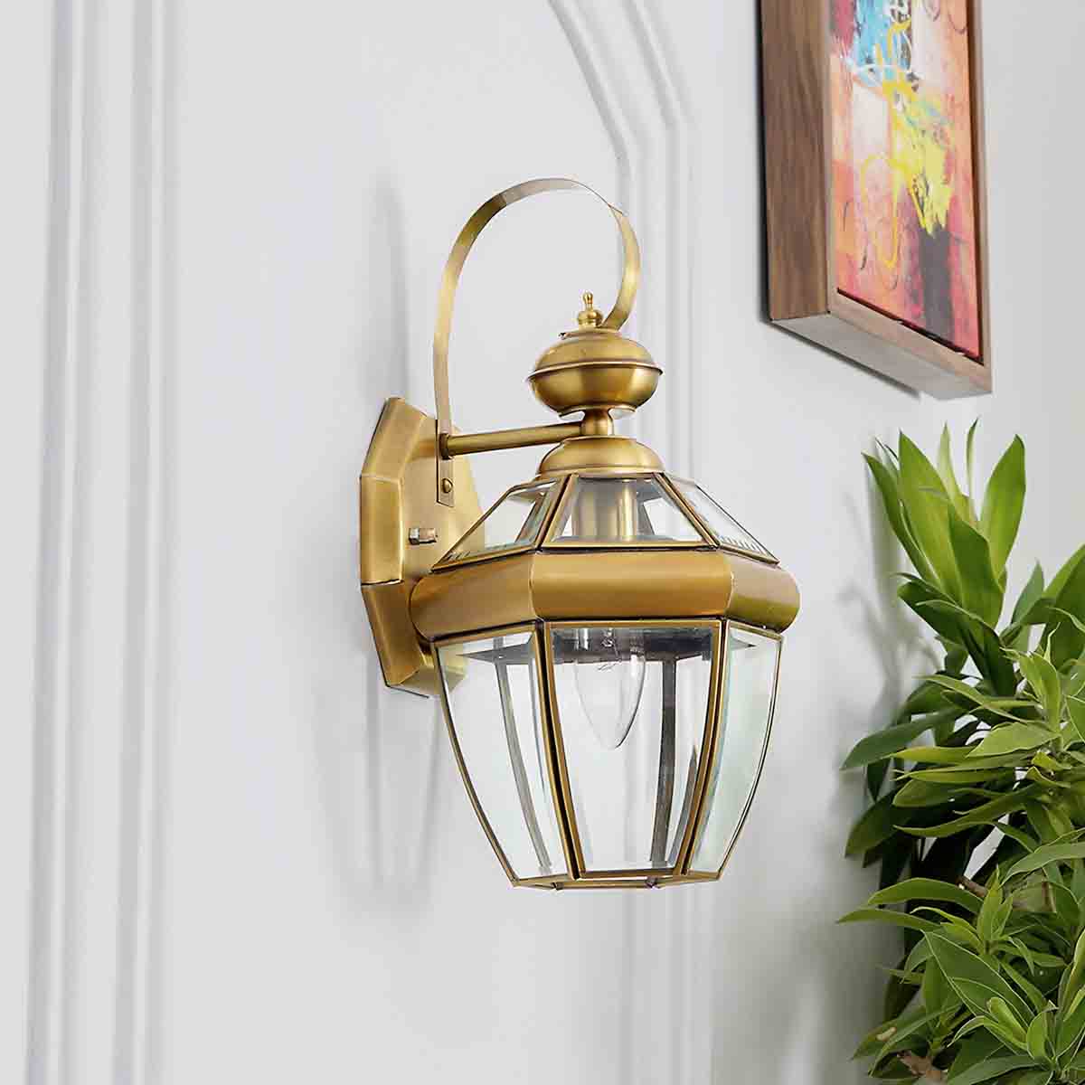 Leopold Classic Brass And Glass Wall Light