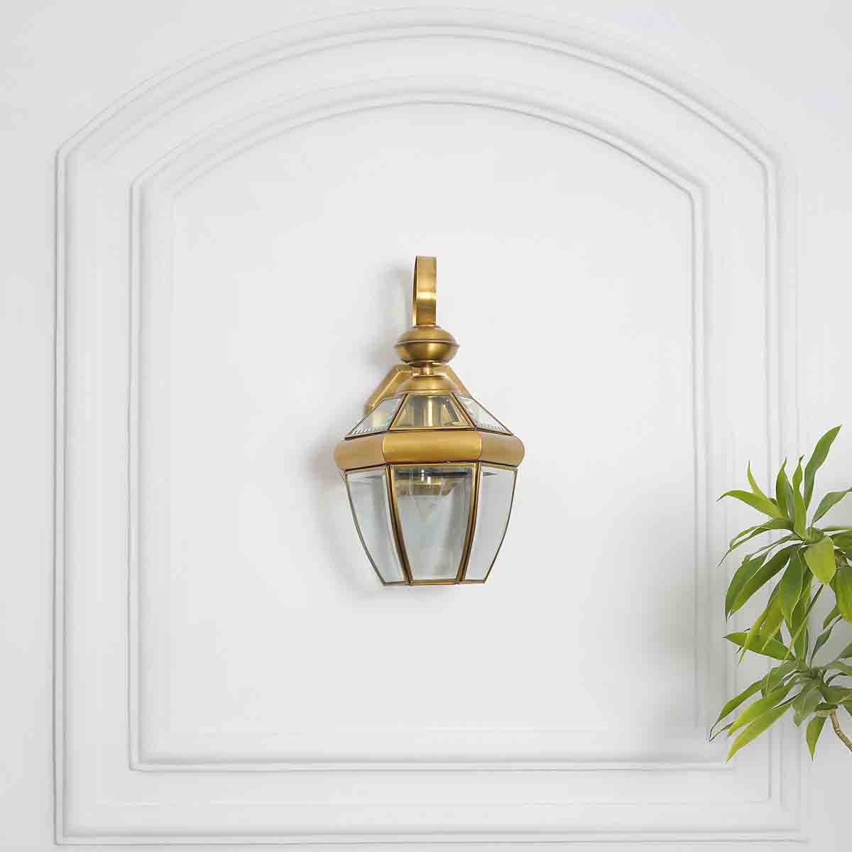 Leopold Classic Brass And Glass Wall Light