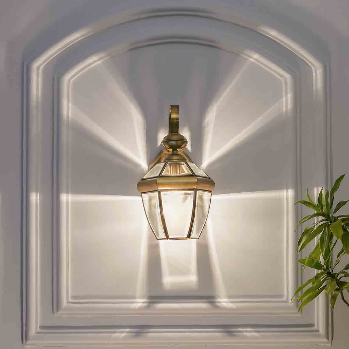 Leopold Classic Brass And Glass Wall Light