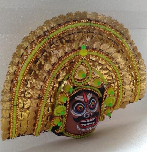 Handmade Lord Shiva Paper Mache Chhau Face Mask Wall Hanging