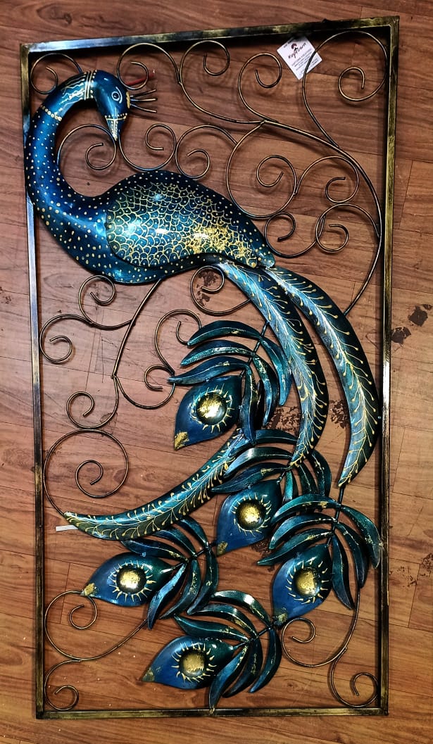 Iron Peacock Frame Wall Art