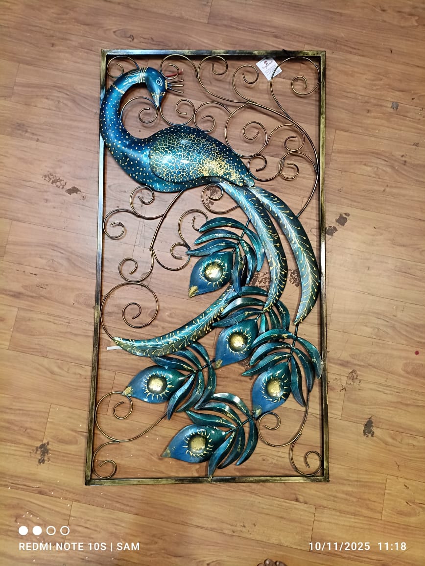 Iron Peacock Frame Wall Art