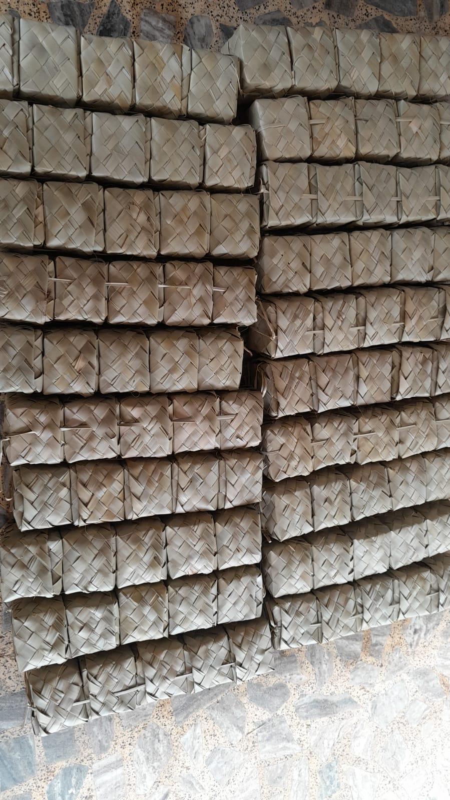 Handcrafted Traditional Palm Leaf Mittai Box (5 pieces)