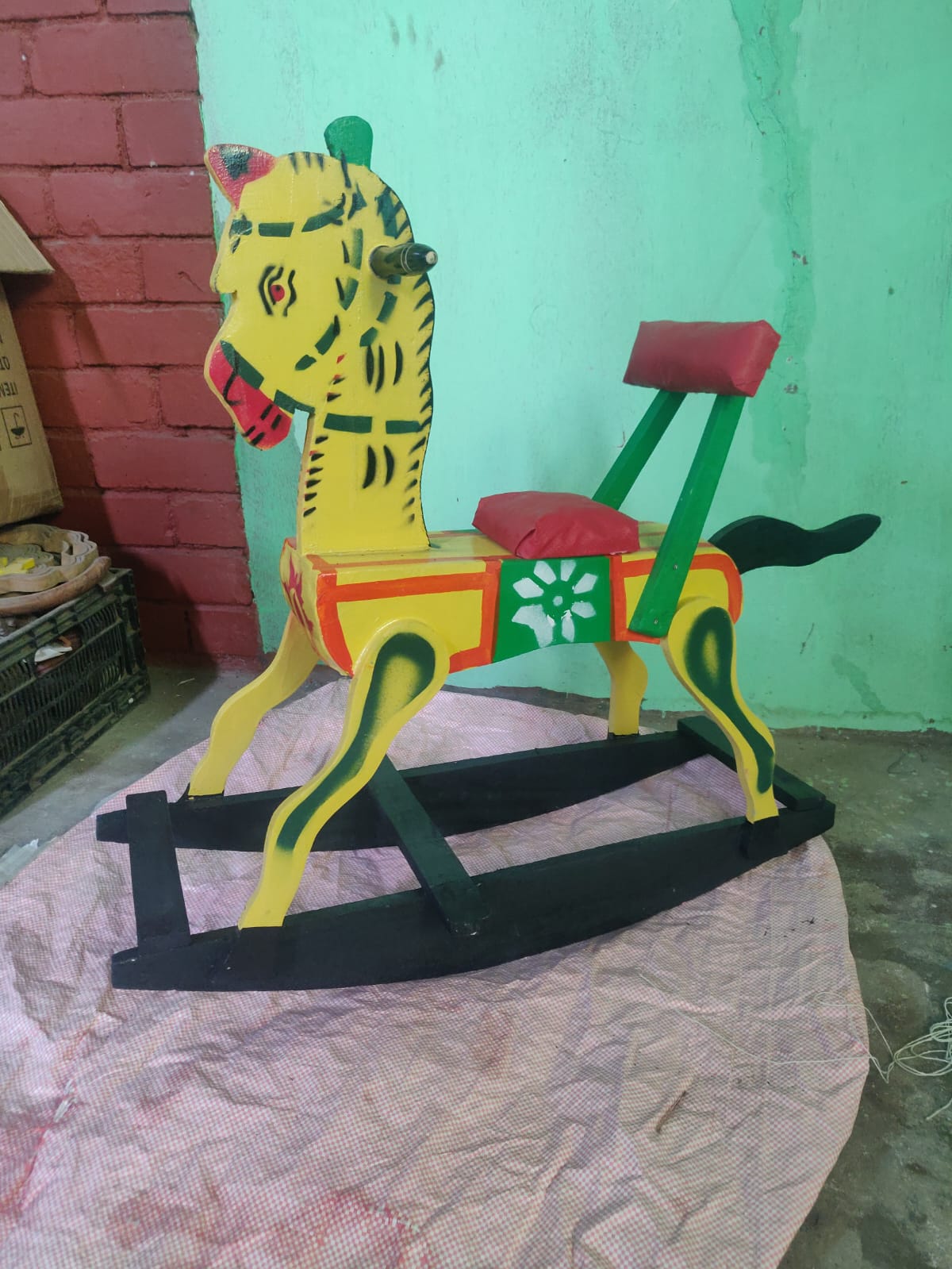 Channapatna Wooden Horse Rocking Chair for Kids