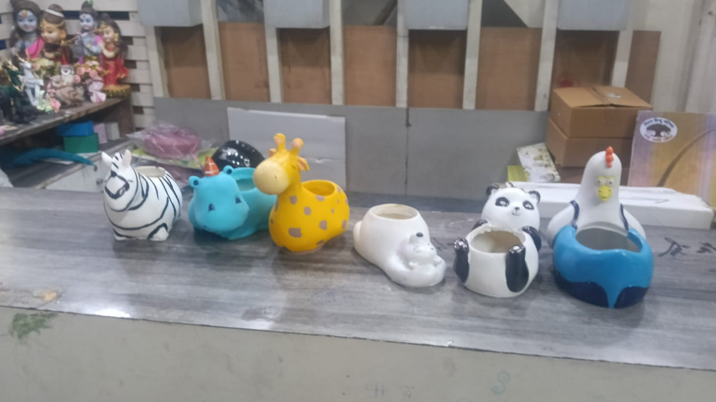 Set Of 6 Animals Shape Resin Succulent Pots/Planters Indoor