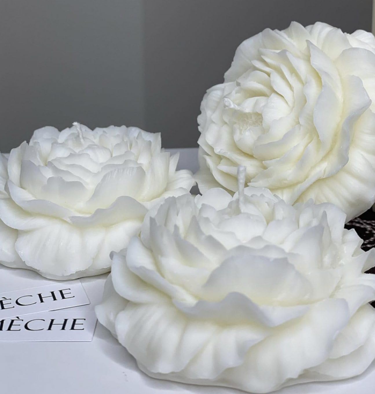 White Peony Flower Scented Candles