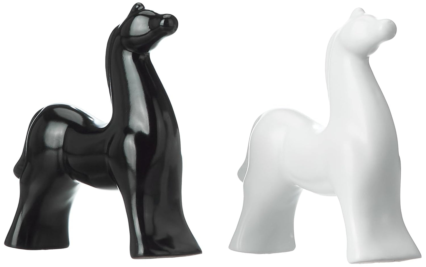 White and Black Resin Horse Figurines