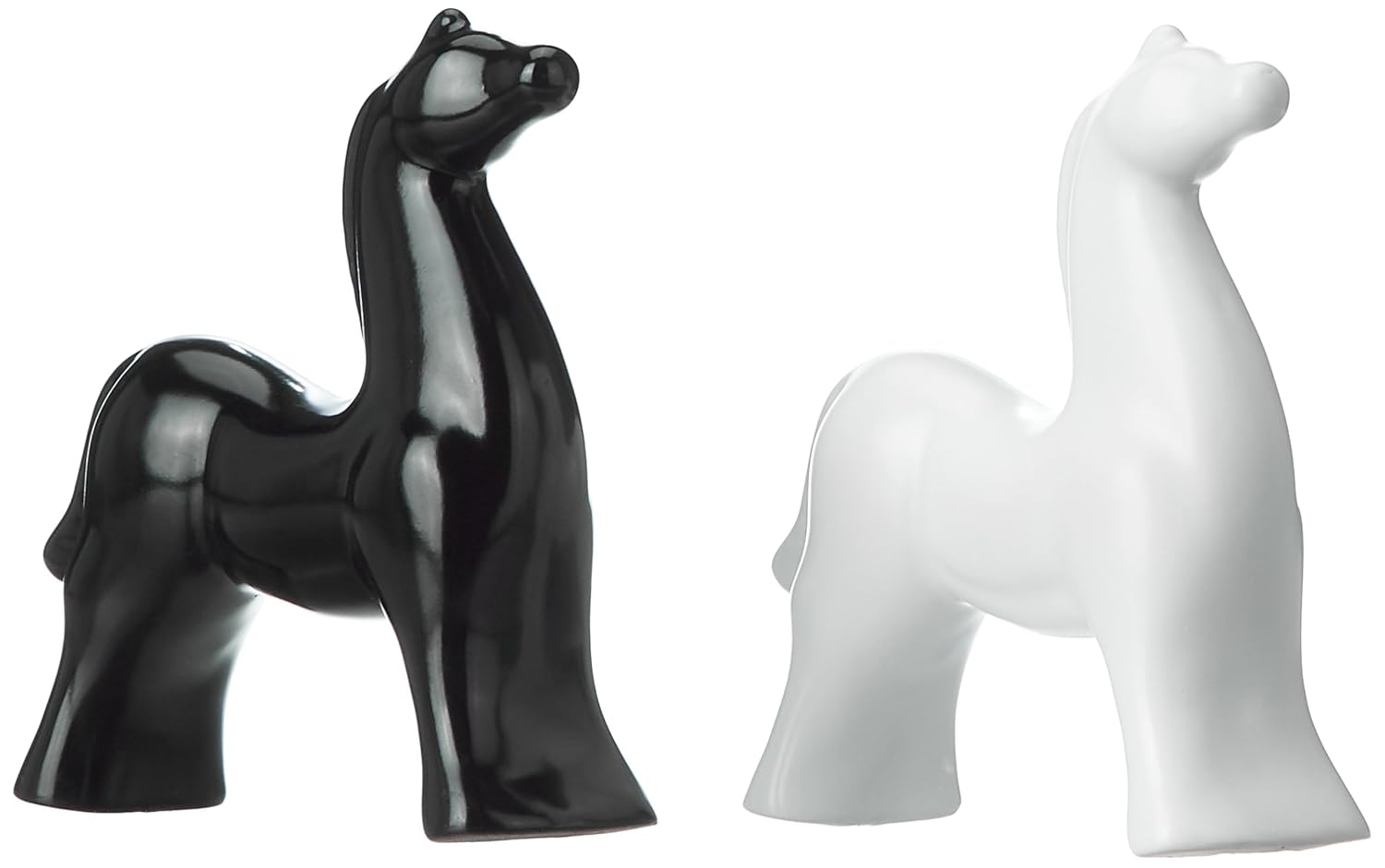 White and Black Resin Horse Figurines