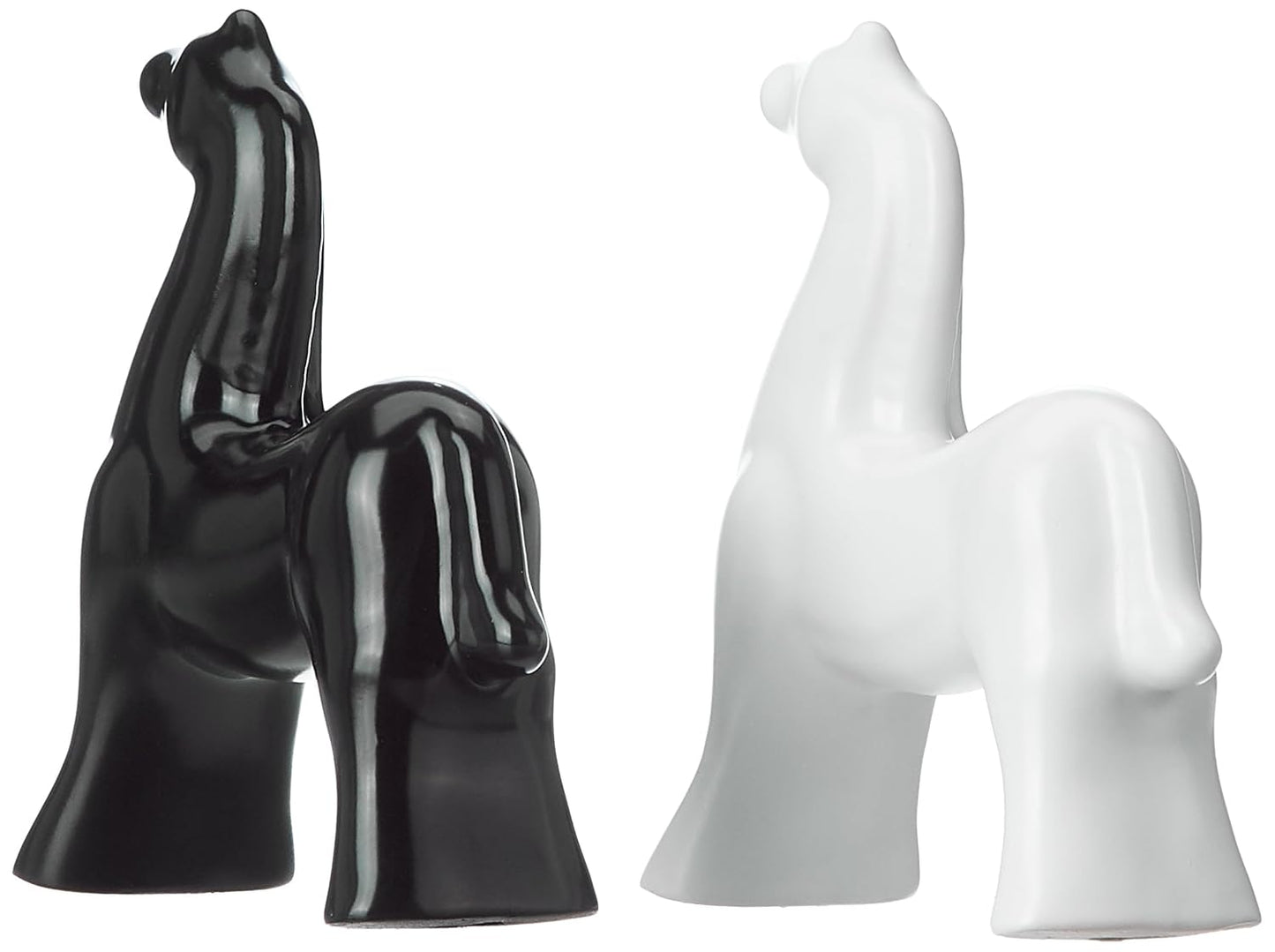 White and Black Resin Horse Figurines