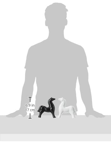 White and Black Resin Horse Figurines