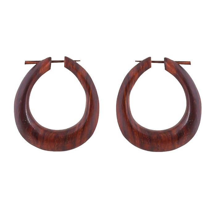 Women'S Rosewood Hoop Earrings -ArtyCraftz.com