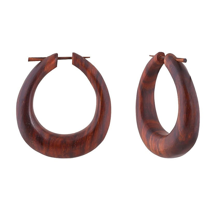 Women'S Rosewood Hoop Earrings -ArtyCraftz.com