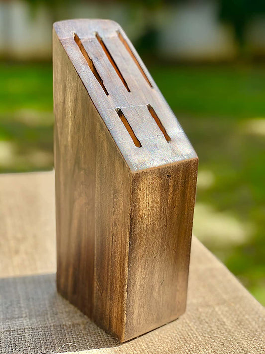Wood Chop - Mango Wood 5 Knife Holder - ArtyCraftz.com