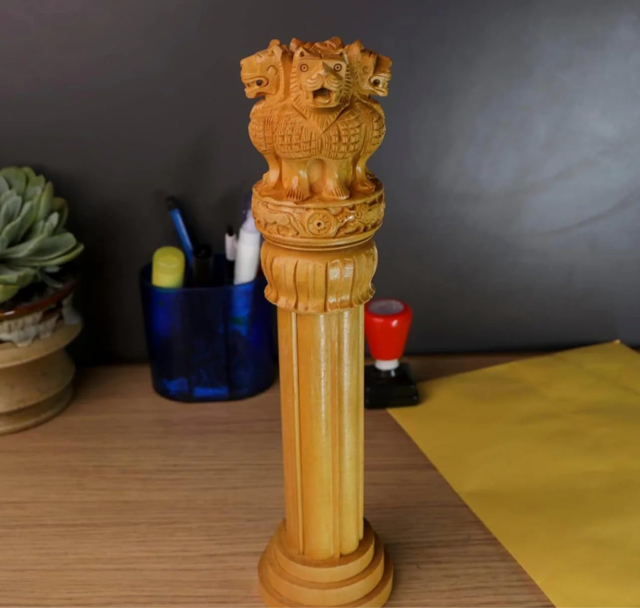 Wooden Ashoka Pillar 10 Inches