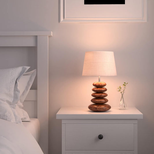 Wooden Pebble Table Lamp