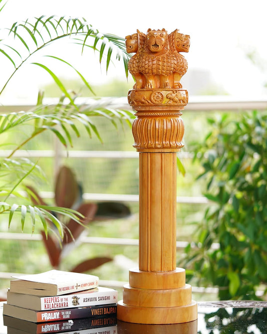 Wooden Ashoka Pillar 10 Inches-ArtyCraftz.com