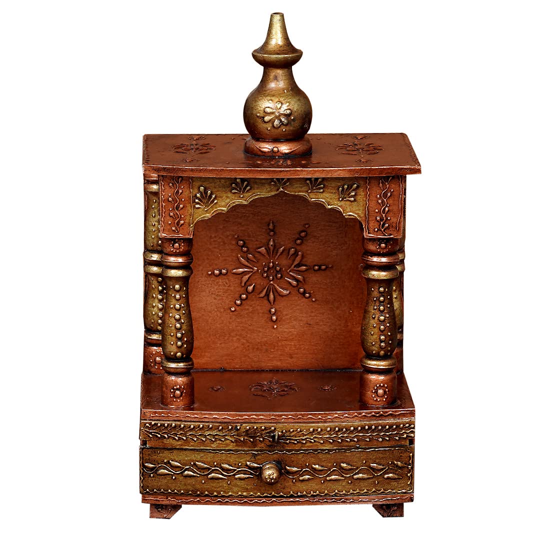 Wooden Pooja Mandir Without Door -ArtyCraftz.com