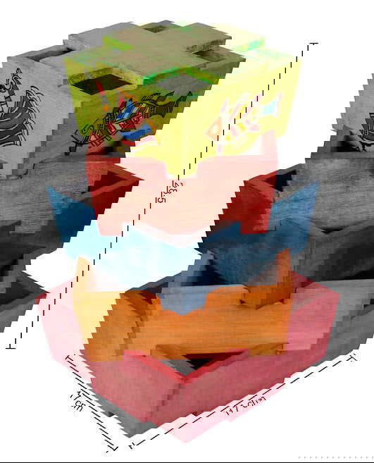 Wooden Colorful Unique Stair Lamp with Madhubani Painting-Home Decor ,Lamps&Lighting , Table Lamp - ArtyCraftz.com