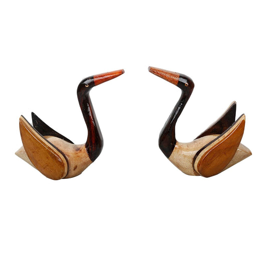 Wooden Home Decor 10 Inches Duck Showpiece - ArtyCraftz.com