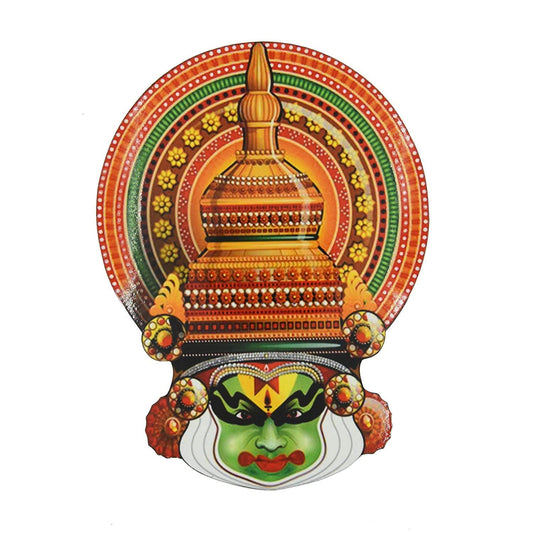 Wooden Kathakali Mask Fiberboard Pallet (Sticker with Wood) - ArtyCraftz.com