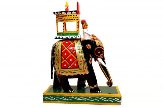 Wooden Kondapalli Royal Elephant with Ambari - ArtyCraftz.com