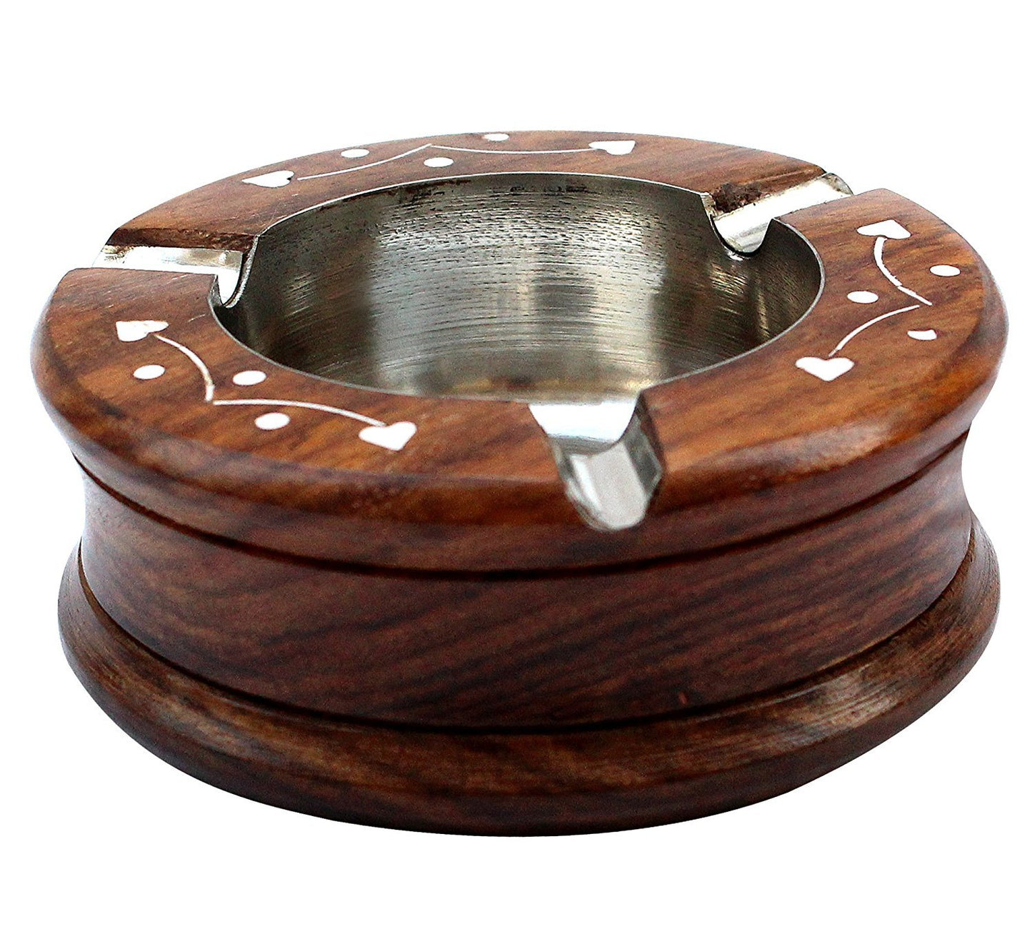Wooden & Metal Inlay Ashtray-ArtyCraftz.com