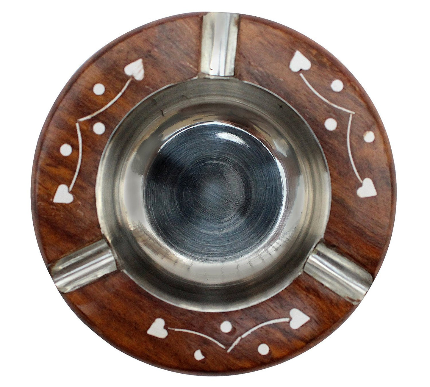 Wooden & Metal Inlay Ashtray-ArtyCraftz.com