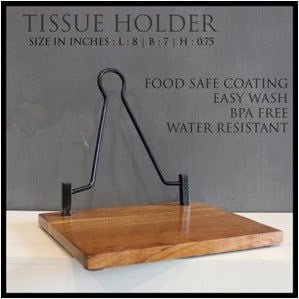 Wooden Napkin Holder, Tissue Paper Holder Black Color - ArtyCraftz.com