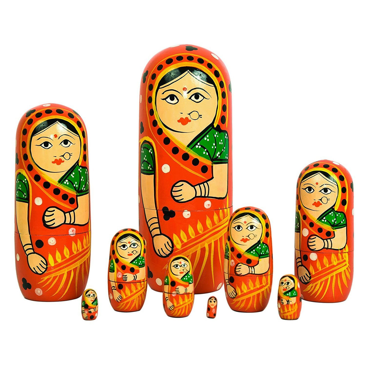 Wooden Nesting Dolls Set of 5-artycraftz.com
