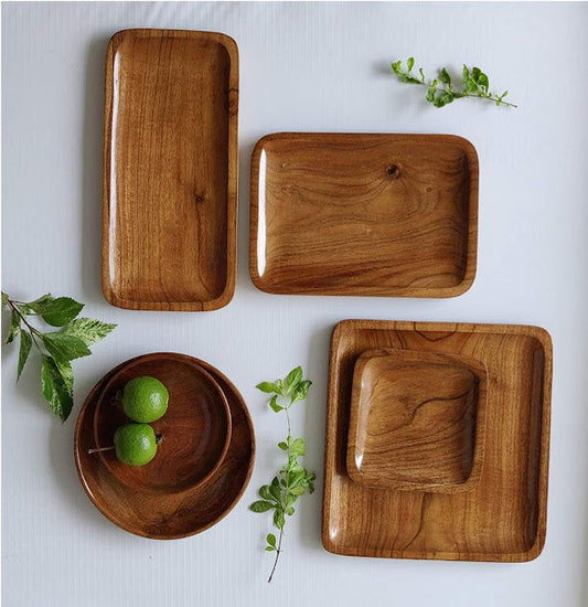 Acacia Wood Dinner Platter Set - ArtyCraftz.com
