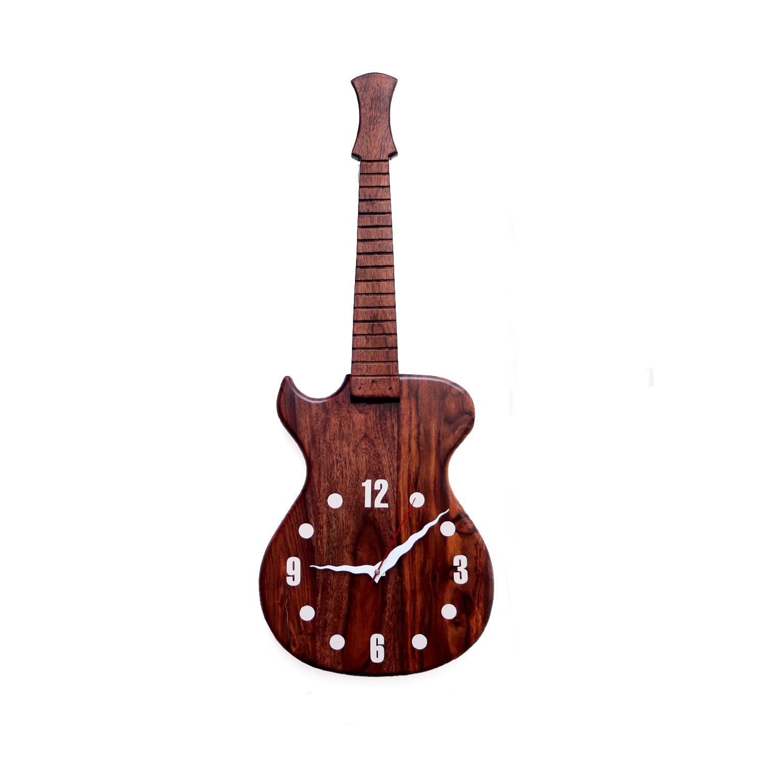 Wooden Romantic Guitar Shape Wall Clock-ArtyCraftz.com