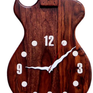 Wooden Romantic Guitar Shape Wall Clock-ArtyCraftz.com