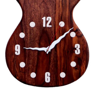 Wooden Romantic Guitar Shape Wall Clock-ArtyCraftz.com