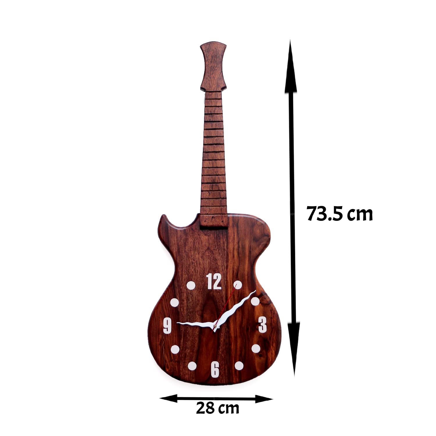 Wooden Romantic Guitar Shape Wall Clock-ArtyCraftz.com