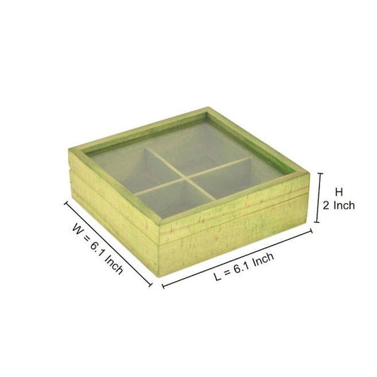 Wooden Spice Box Green In Wood - ArtyCraftz.com