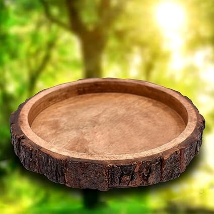 Wooden Tree Bark Serving Tray 10 Inches