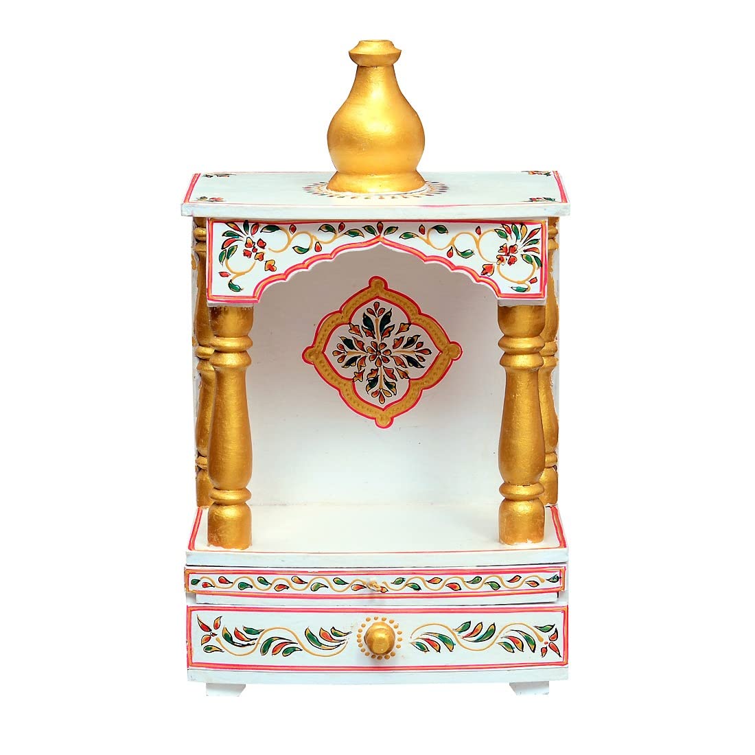 Wooden Pooja Mandir Without Door-ArtyCraftz.com