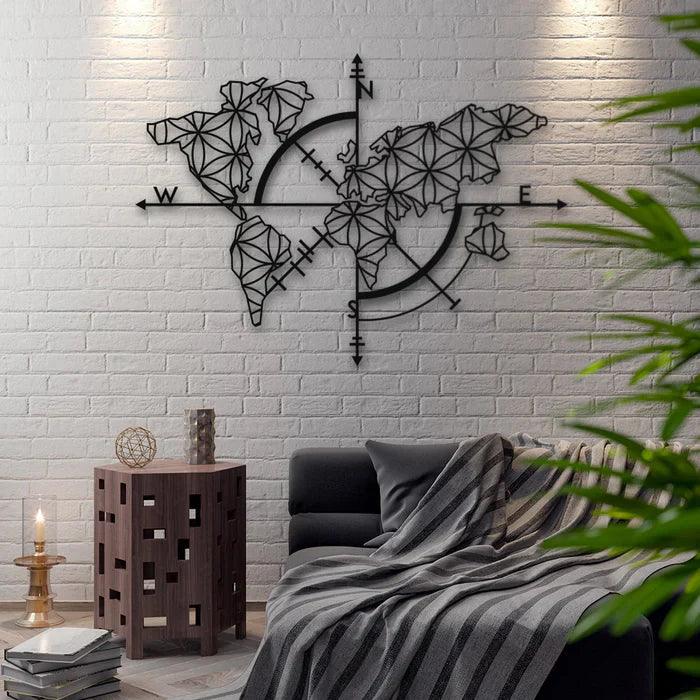 World Map Single Panel Wall Hanging Art Home Decor