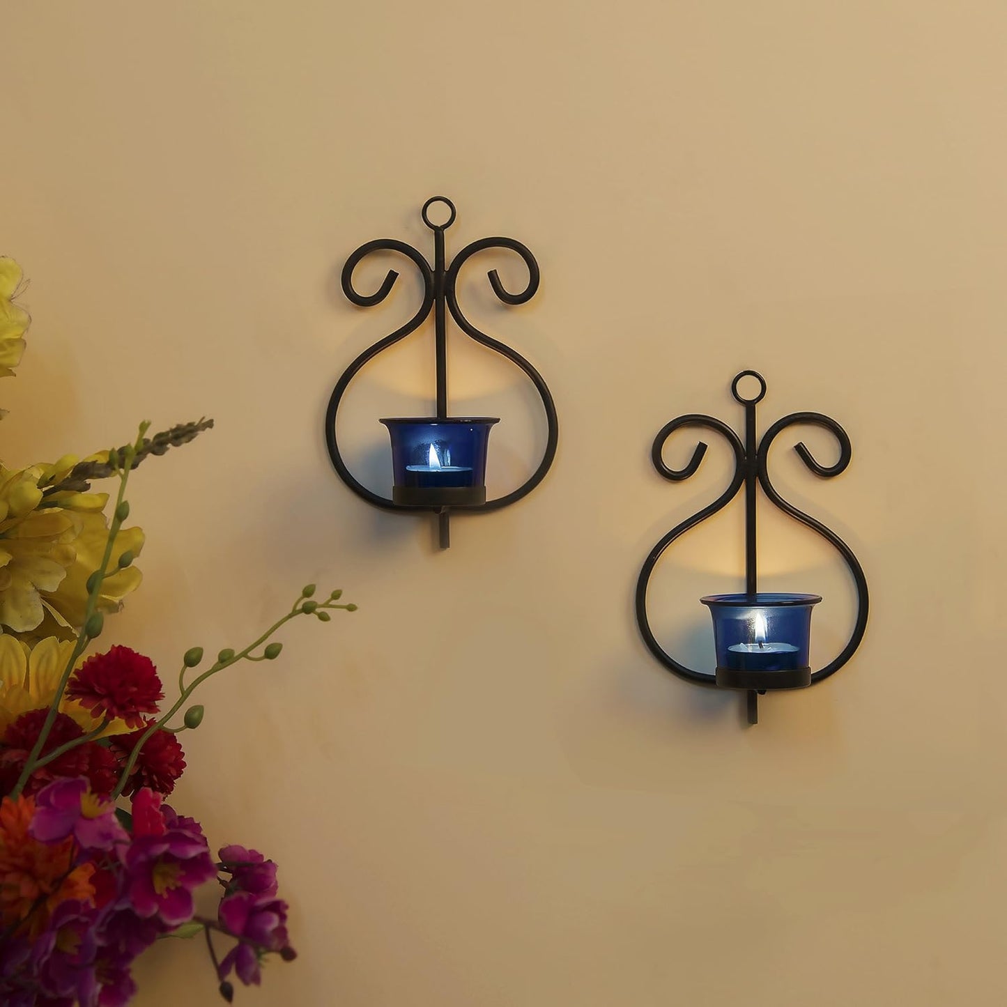 Wrought Iron Wall Sconce Candle Holder