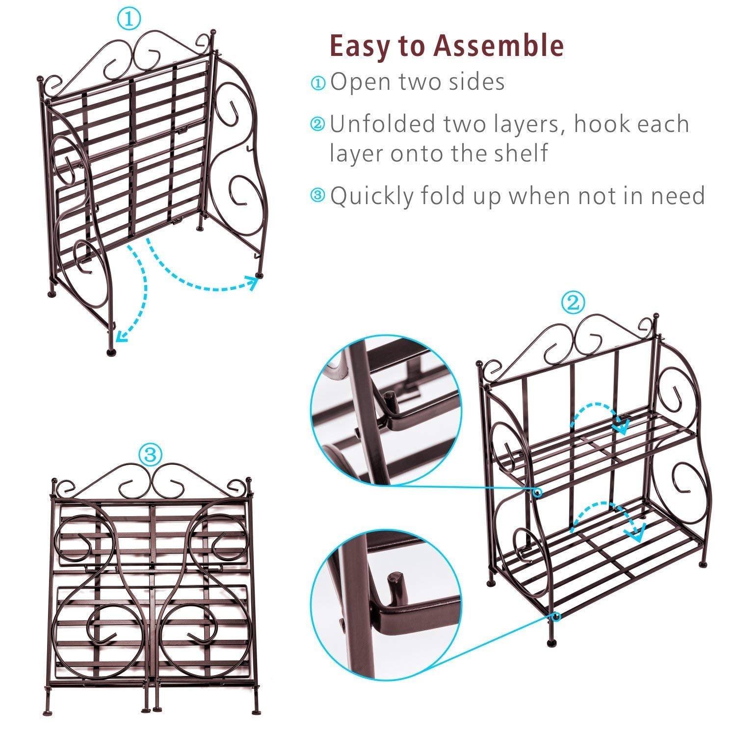 Wrought Iron 2 layer Multipurpose Rack-ArtyCraftz.com